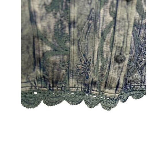 Vintage 90s Flashback Jacket Blue Embroidered Sequin Crochet Size Small Festival - Picture 3 of 8